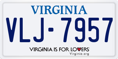 VA license plate VLJ7957