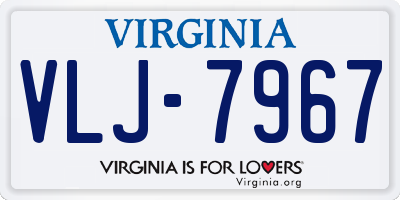 VA license plate VLJ7967