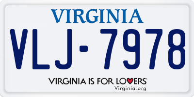 VA license plate VLJ7978