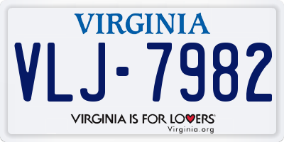 VA license plate VLJ7982