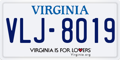 VA license plate VLJ8019