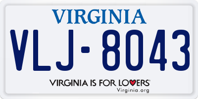 VA license plate VLJ8043