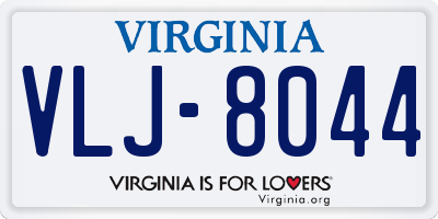 VA license plate VLJ8044