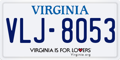 VA license plate VLJ8053