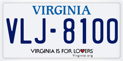 VA license plate VLJ8100