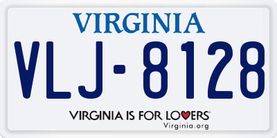 VA license plate VLJ8128