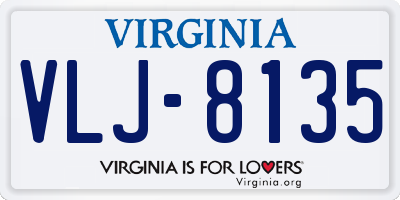 VA license plate VLJ8135