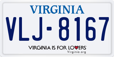 VA license plate VLJ8167