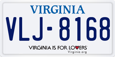 VA license plate VLJ8168