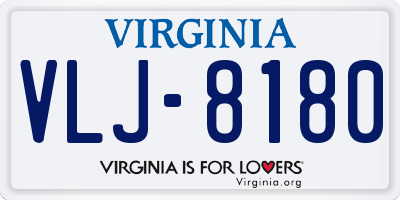 VA license plate VLJ8180