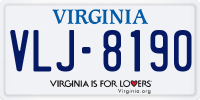 VA license plate VLJ8190