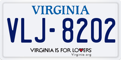 VA license plate VLJ8202