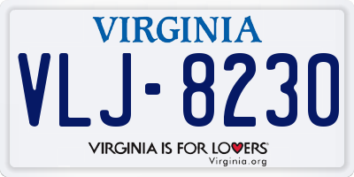 VA license plate VLJ8230