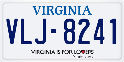 VA license plate VLJ8241