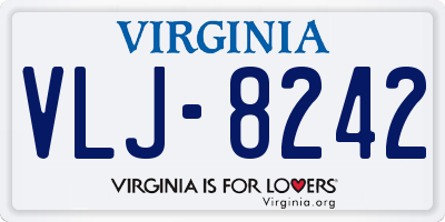 VA license plate VLJ8242