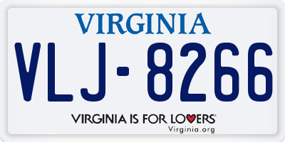 VA license plate VLJ8266