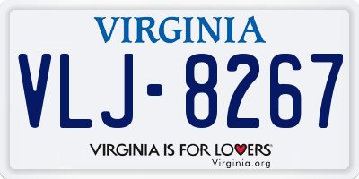 VA license plate VLJ8267