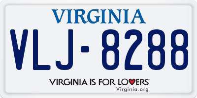 VA license plate VLJ8288