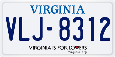 VA license plate VLJ8312