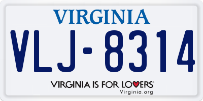 VA license plate VLJ8314