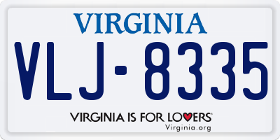 VA license plate VLJ8335