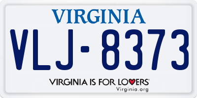 VA license plate VLJ8373