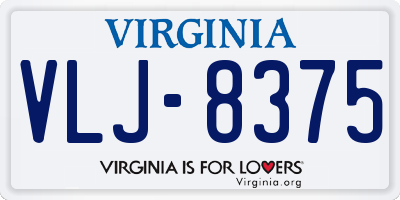 VA license plate VLJ8375