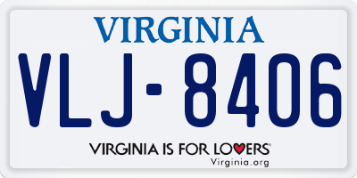 VA license plate VLJ8406