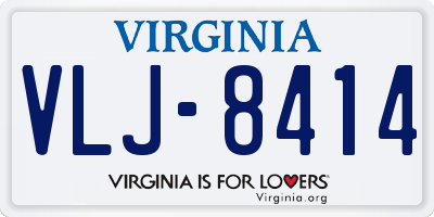 VA license plate VLJ8414