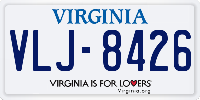 VA license plate VLJ8426