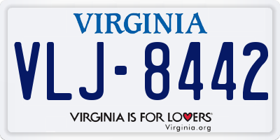 VA license plate VLJ8442