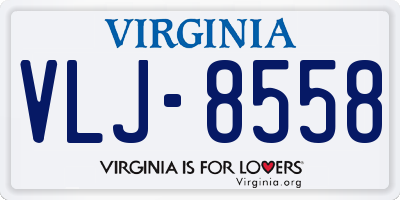 VA license plate VLJ8558