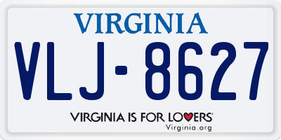 VA license plate VLJ8627