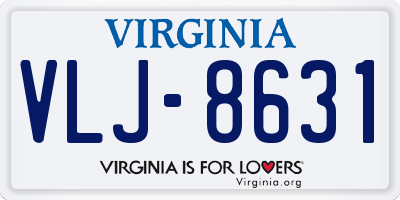 VA license plate VLJ8631