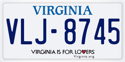 VA license plate VLJ8745