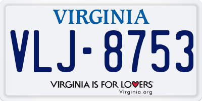 VA license plate VLJ8753