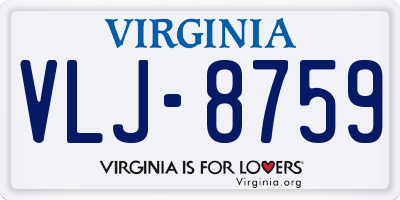 VA license plate VLJ8759