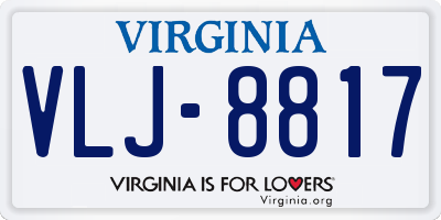 VA license plate VLJ8817