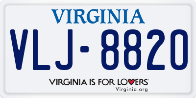 VA license plate VLJ8820