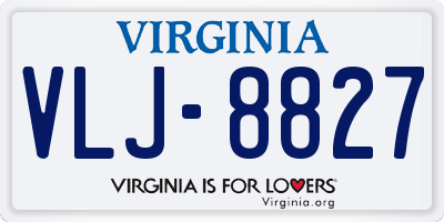 VA license plate VLJ8827