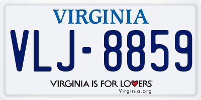 VA license plate VLJ8859