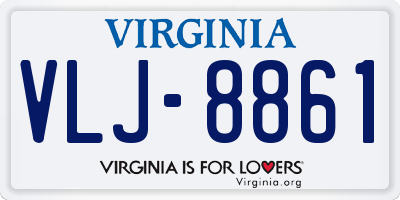 VA license plate VLJ8861