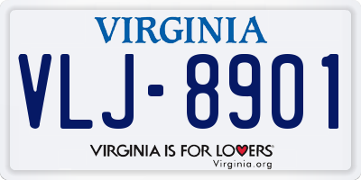 VA license plate VLJ8901