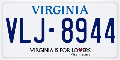 VA license plate VLJ8944