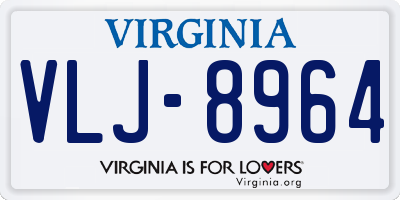 VA license plate VLJ8964