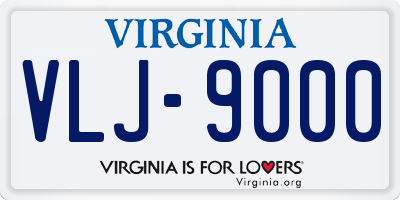 VA license plate VLJ9000