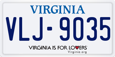 VA license plate VLJ9035