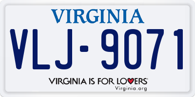 VA license plate VLJ9071