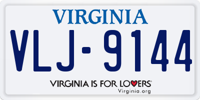 VA license plate VLJ9144