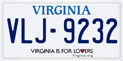 VA license plate VLJ9232